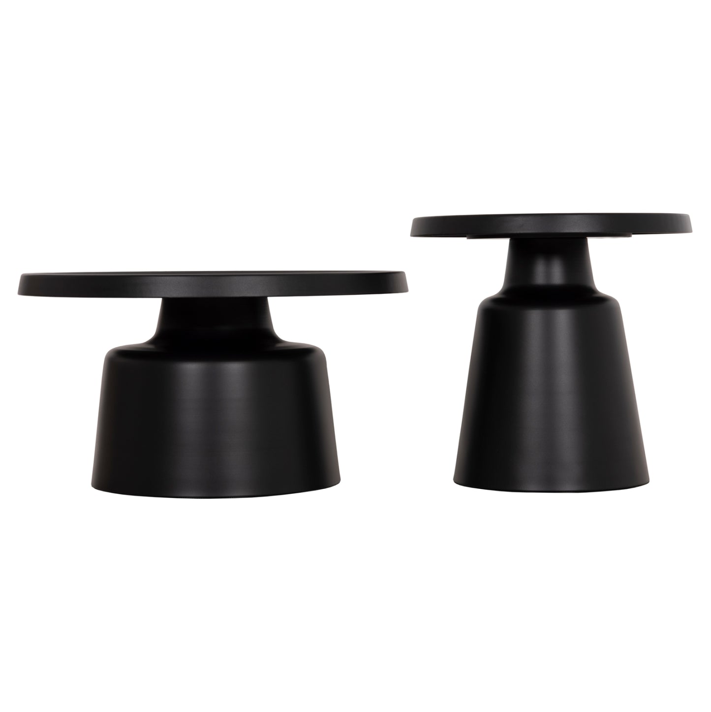 Set 2 Coffee Tables Rinkon2 Hm18304.02 All Metal In Black Φ49cm & Φ69cm