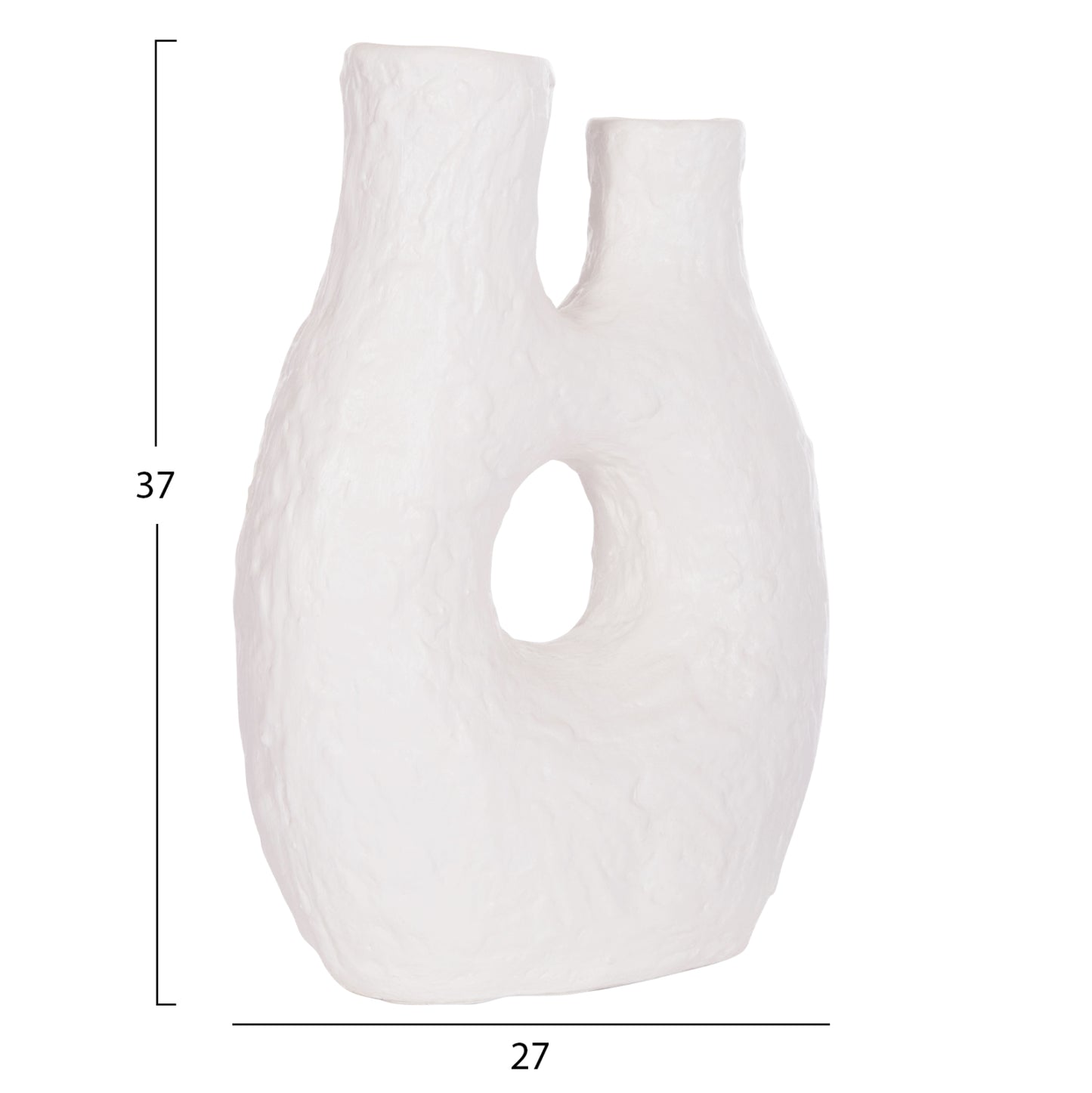 Set 2pcs Table Decorative Vases Namentis Hm21143.01 Terracotta In White/maroon Red