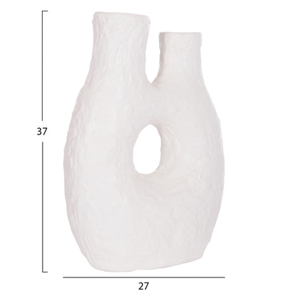 Set 2pcs Table Decorative Vases Namentis Hm21143.01 Terracotta In White/maroon Red