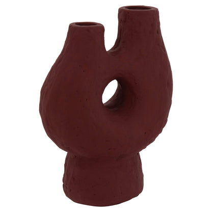 Set 2pcs Table Decorative Vases Namentis Hm21143.01 Terracotta In White/maroon Red