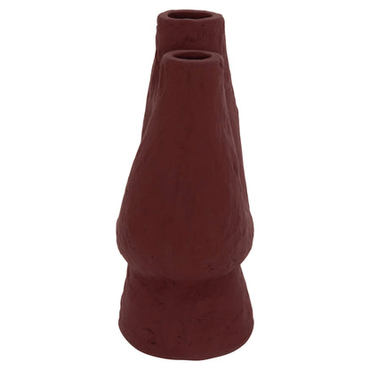 Set 2pcs Table Decorative Vases Namentis Hm21143.01 Terracotta In White/maroon Red