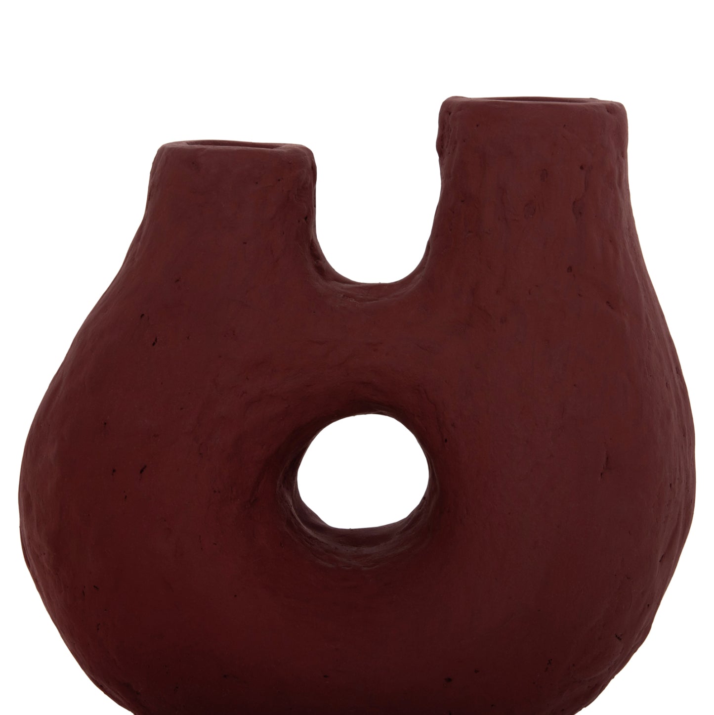 Set 2pcs Table Decorative Vases Namentis Hm21143.01 Terracotta In White/maroon Red