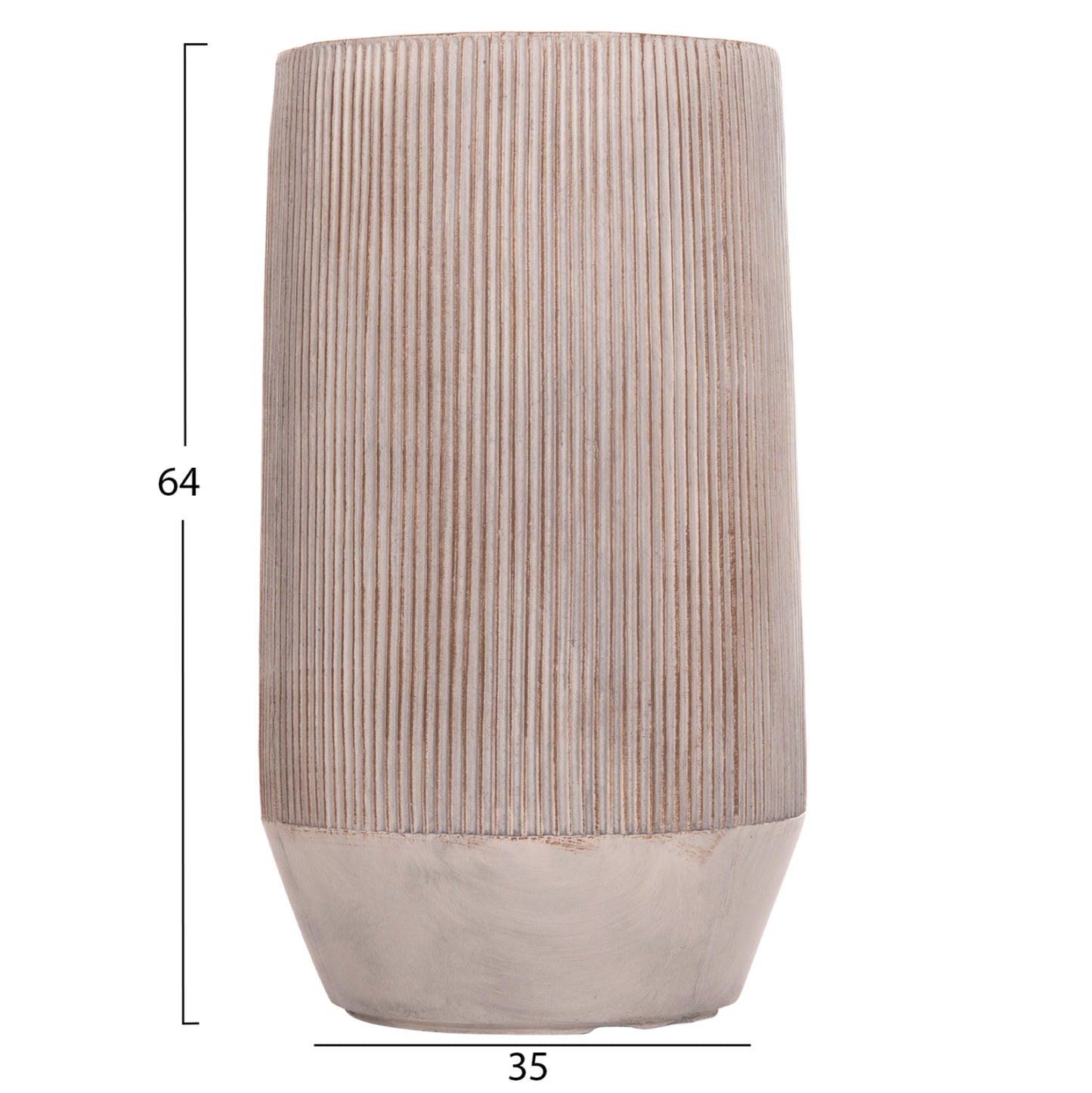 Garden Planters Cylindrical Set 2pcs Gardener Hm4727 Fiberclay--in Cement Color Φ35x64hcm.