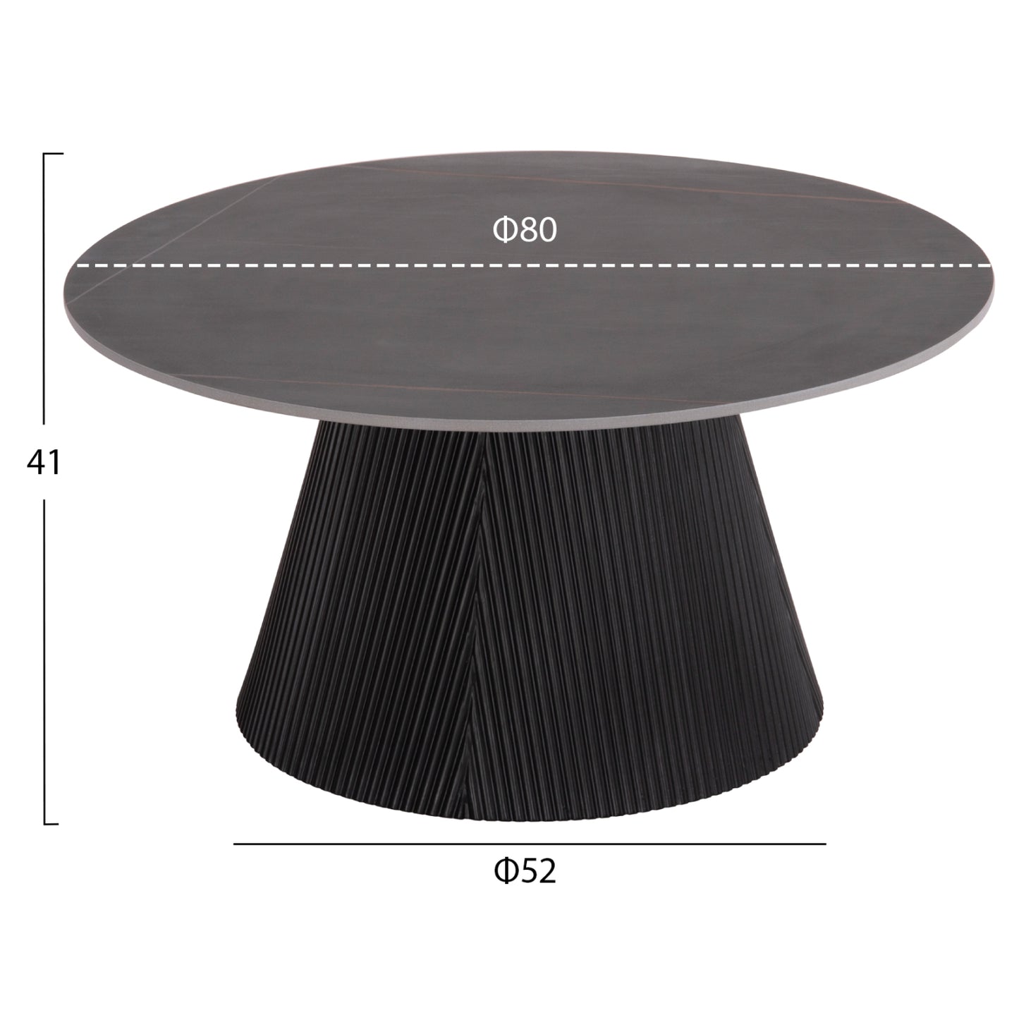 Coffee Tables 2pcs Set Duncan Hm21081 Mdf And Ceramic Top Φ80cm & Φ45cm