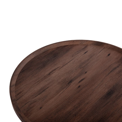 Coffee Tables 2pcs Set Margon Hm21084 Mdf In Dark Brown Color Φ80cm & Φ45cm