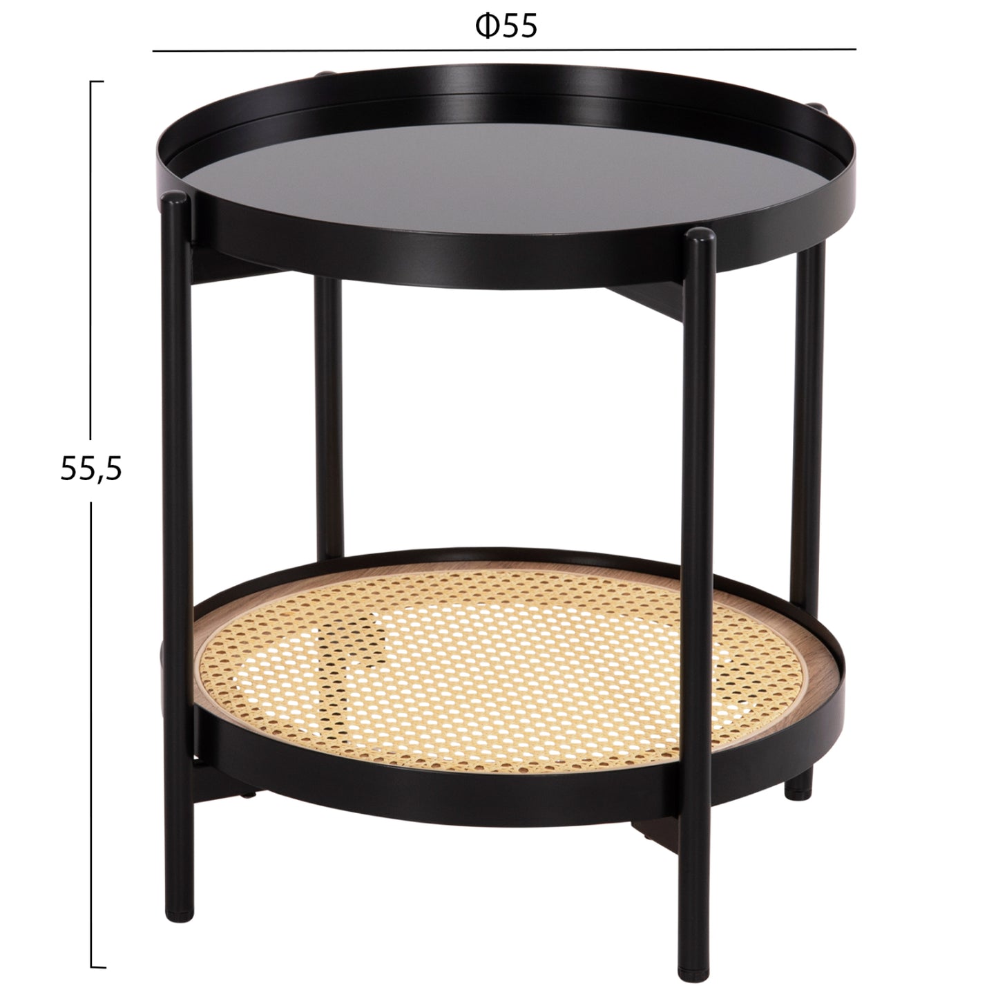 Coffee Tables 2pcs Set Seitz Hm21086 Metal-synthetic Rattan Φ80cm & Φ50cm