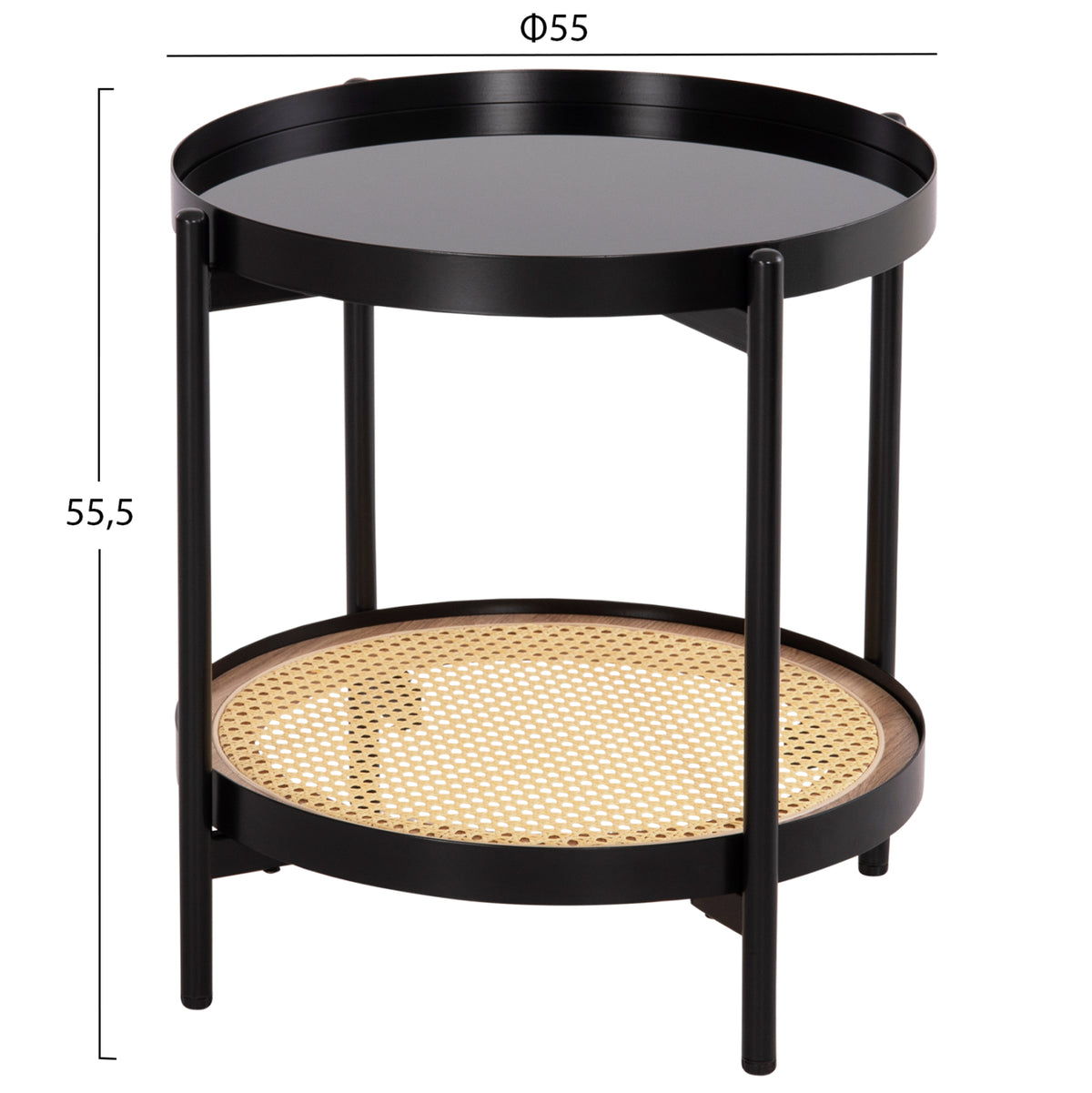 Coffee Tables 2pcs Set Seitz Hm21086 Metal-synthetic Rattan Φ80cm & Φ50cm