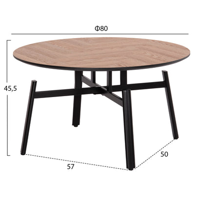 Coffee Tables 2pcs Set Norton Hm21088 Mdf-metal Φ80cm & Φ45cm