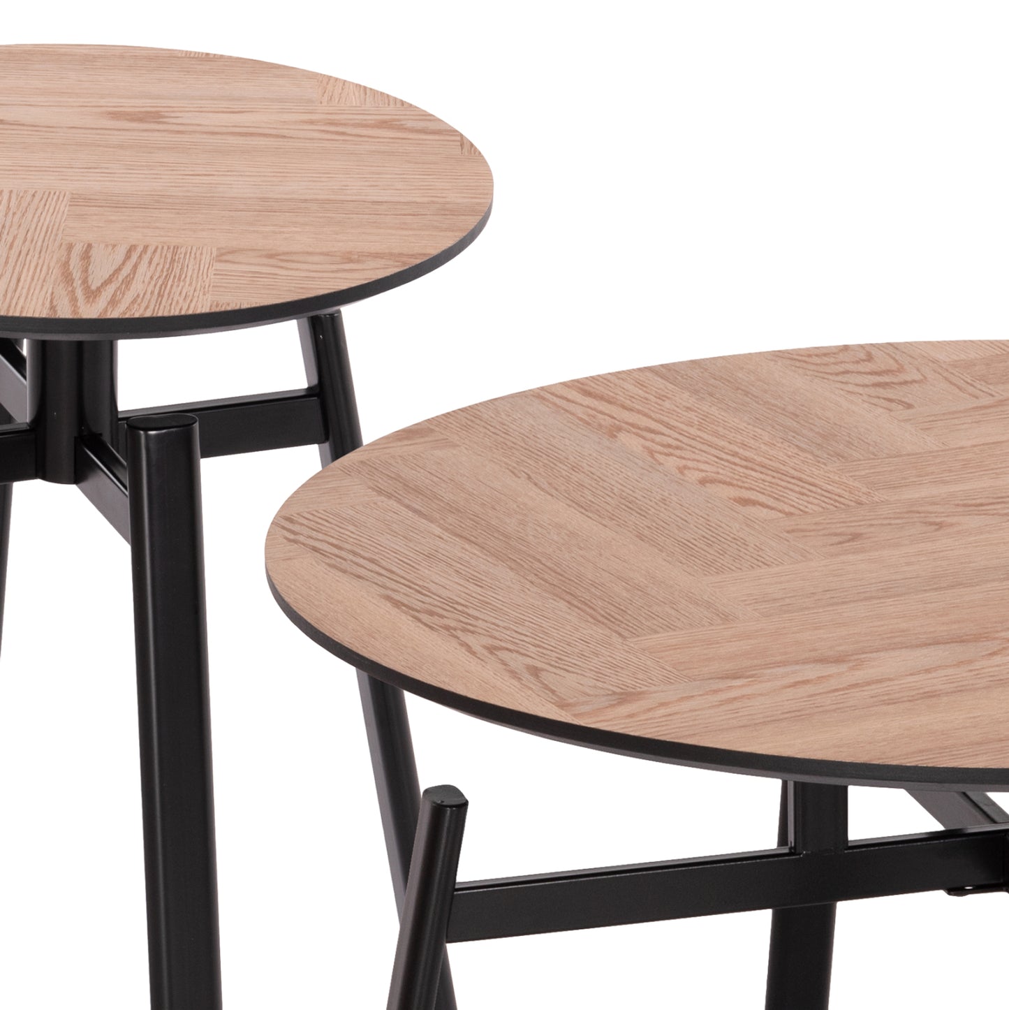 Coffee Tables 2pcs Set Norton Hm21088 Mdf-metal Φ80cm & Φ45cm