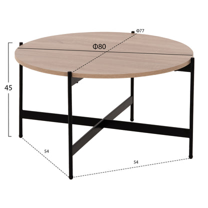Coffee Tables 2pcs Set Ronda Hm21089.02 Mdf In Sonama Color Φ80cm & Φ50cm