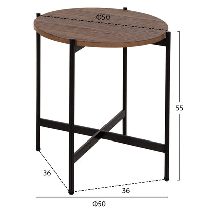 Coffee Tables 2pcs Set Ronda Hm21089.03 Mdf In Walnut Color Φ80cm & Φ50cm