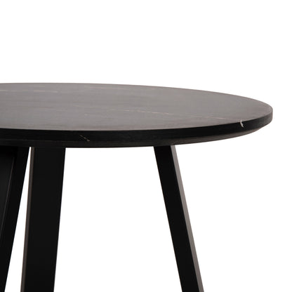 Coffee Tables 2pcs Set Rocket Hm21090 Mdf In Black Marble Color Φ80cm & Φ45cm