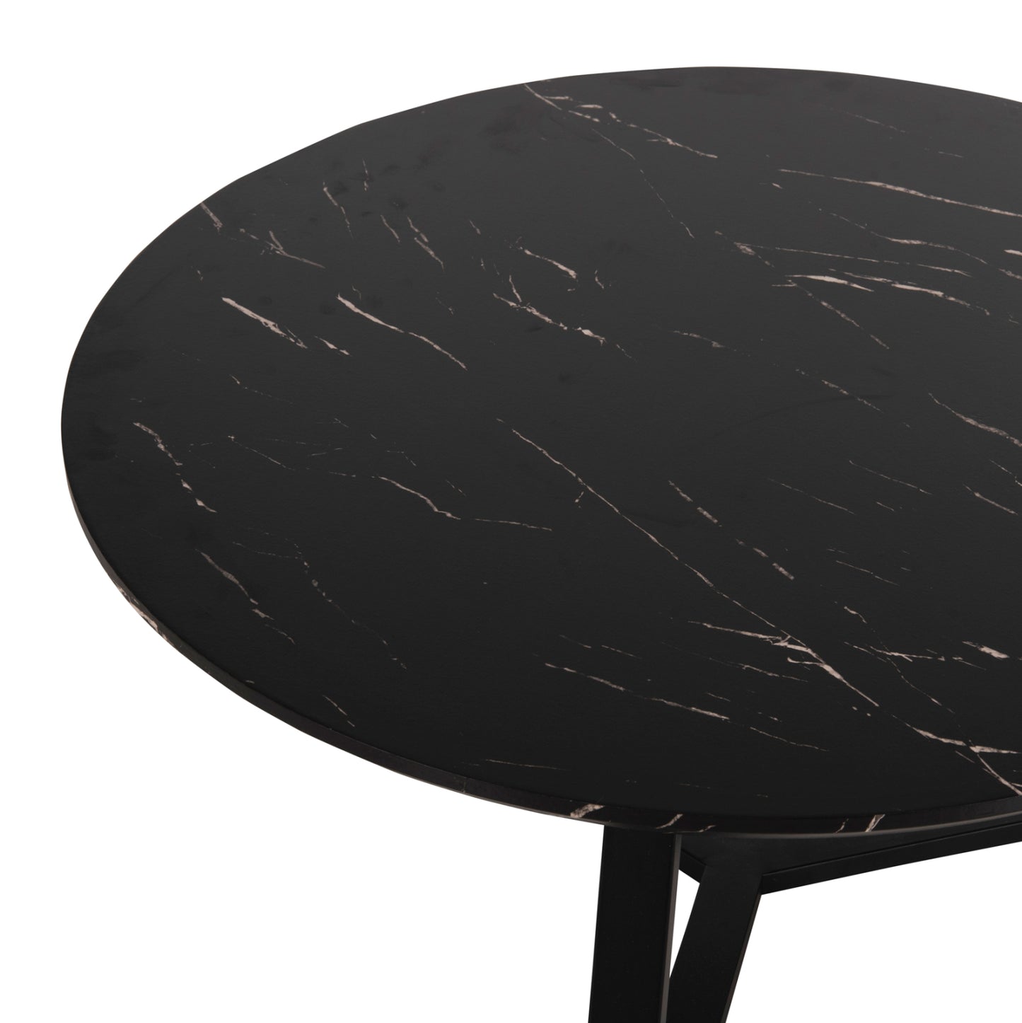 Coffee Tables 2pcs Set Rocket Hm21090 Mdf In Black Marble Color Φ80cm & Φ45cm