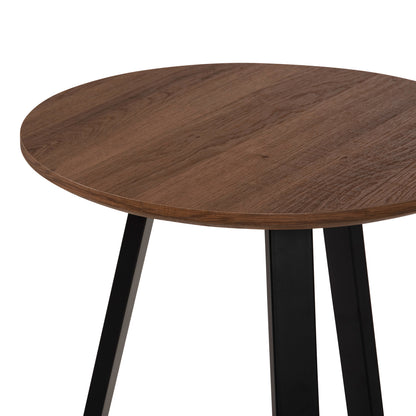 Coffee Tables 2pcs Set Rocket Hm21090.02 Mdf In Walnut Color Φ80cm & Φ45cm