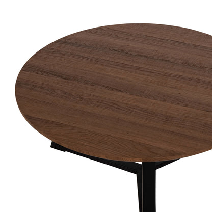 Coffee Tables 2pcs Set Rocket Hm21090.02 Mdf In Walnut Color Φ80cm & Φ45cm