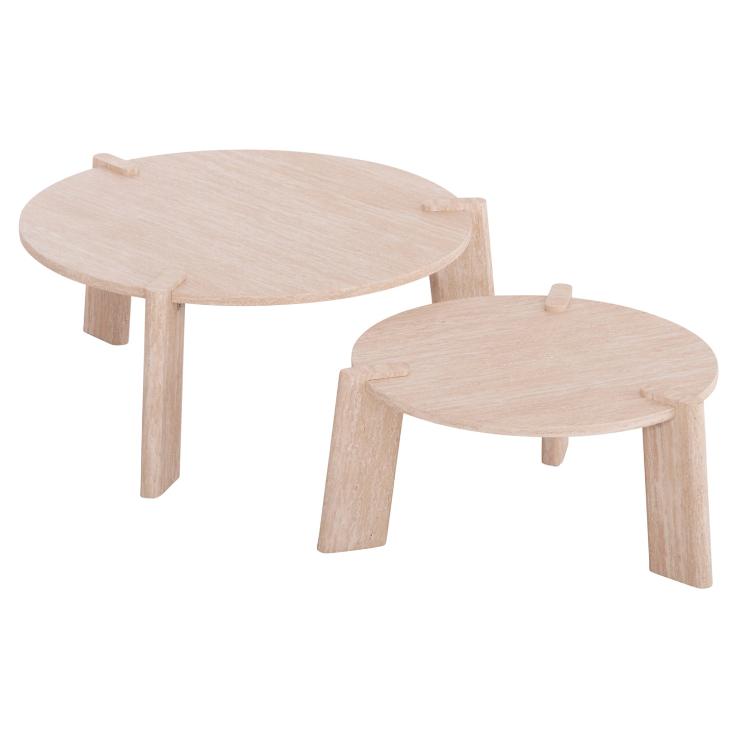 Set 2pcs Coffee Tables Equil Hm9943.01 Mdf With Melamine Cover-natural Wood Color 66x66cm + 87x87cm