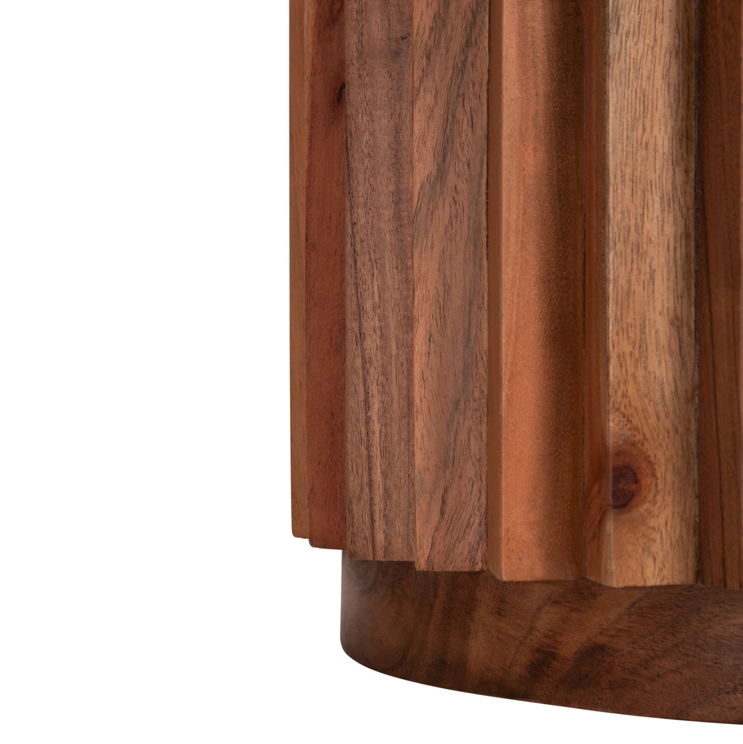 Set 2pcs Coffee Tables Round Sedge Hm11944 Solid Acacia Wood In Natural Φ90 & Φ40cm.