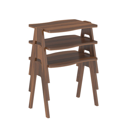 Side Tables 3pcs Set Essent Hm18175.05 Melamine In Walnut 45x35x40hcm.