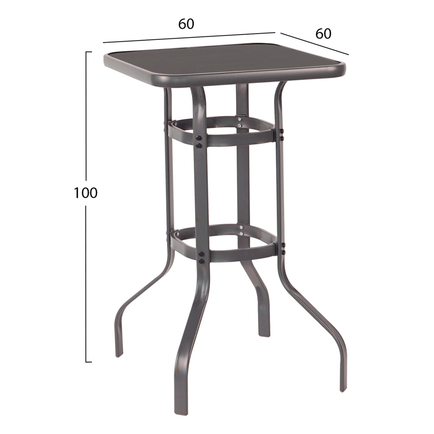 Outdoor Lounge Set 3pcs Laura Hm21054.01 Grey Metal & Aluminum