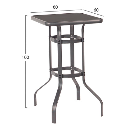 Outdoor Lounge Set 3pcs Laura Hm21054.01 Grey Metal & Aluminum