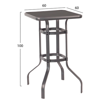 Outdoor Lounge Set 3pcs Laura Hm21054.03 Black Metal & Aluminum