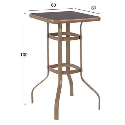 Outdoor Lounge Set 3pcs Laura Hm21054.04 Champagne-colored Metal & Aluminum