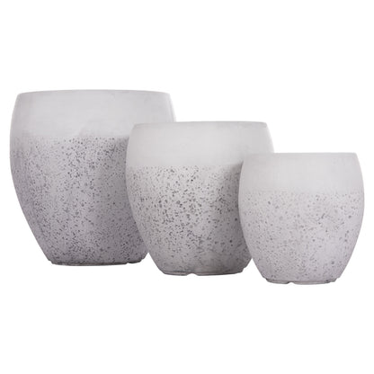 Garden Planters Set 3pcs Series Gardener Hm4718 Fiberclay In White Φ55x54hcm.