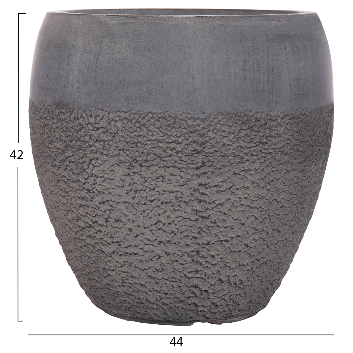 Garden Planters Set 3pcs Series Gardener ΗΜ4725 Fiberclay In Dark Cement Color Φ55x54hcm.