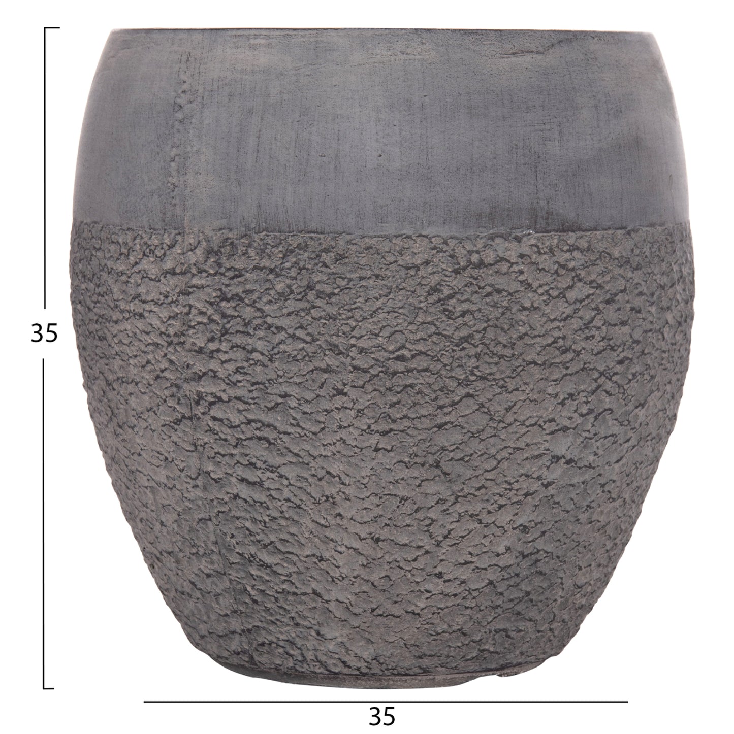 Garden Planters Set 3pcs Series Gardener ΗΜ4725 Fiberclay In Dark Cement Color Φ55x54hcm.