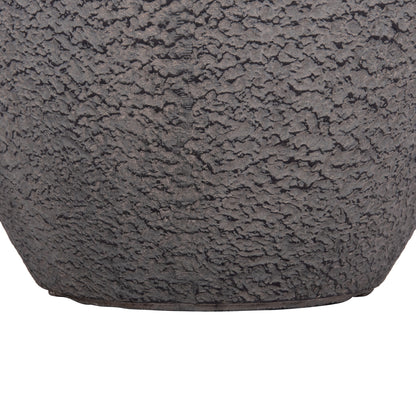 Garden Planters Set 3pcs Series Gardener ΗΜ4725 Fiberclay In Dark Cement Color Φ55x54hcm.