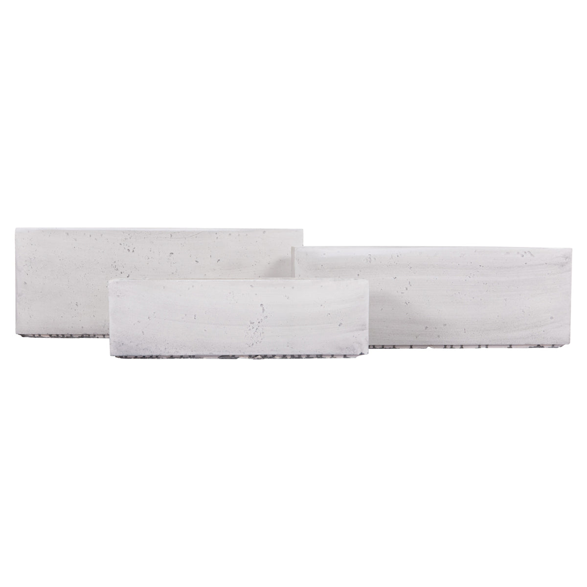 Garden Planters Rectangular Set 3pcs Series Gardener Hm4723 Fiberclay In Grey 81x30x30hcm.