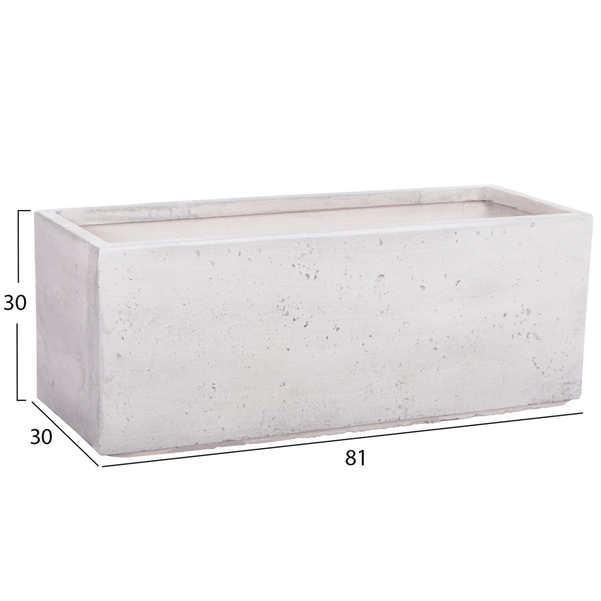 Garden Planters Rectangular Set 3pcs Series Gardener Hm4723 Fiberclay In Grey 81x30x30hcm.