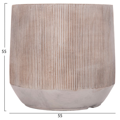 Garden Planters Round Set 3pcs Series Gardener Hm4724 Fiberclay In Light Brown Color Φ55x55hcm.