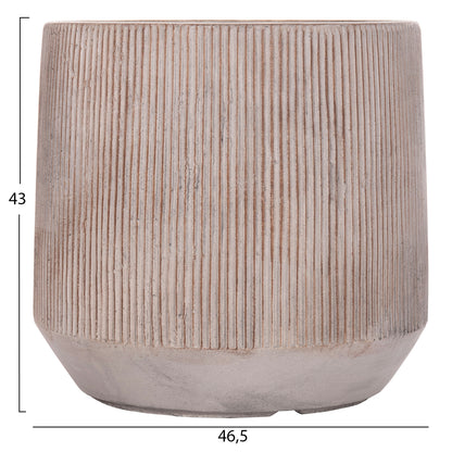 Garden Planters Round Set 3pcs Series Gardener Hm4724 Fiberclay In Light Brown Color Φ55x55hcm.