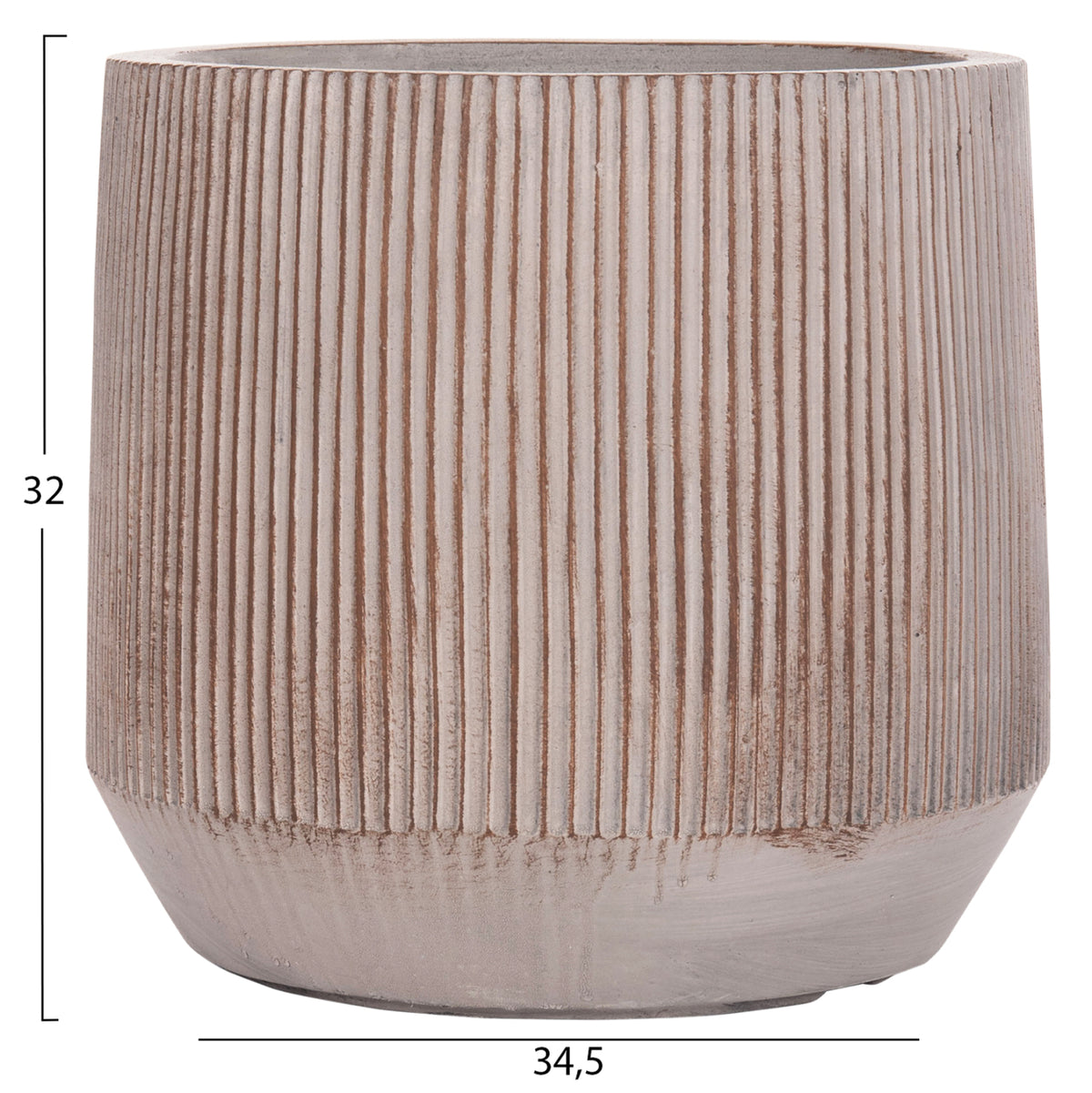 Garden Planters Round Set 3pcs Series Gardener Hm4724 Fiberclay In Light Brown Color Φ55x55hcm.