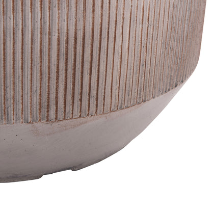 Garden Planters Round Set 3pcs Series Gardener Hm4724 Fiberclay In Light Brown Color Φ55x55hcm.