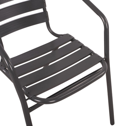 Set 3 Pieces With Table Figo 70x70x72 & Armchairs Laura Grey Color Hm10469