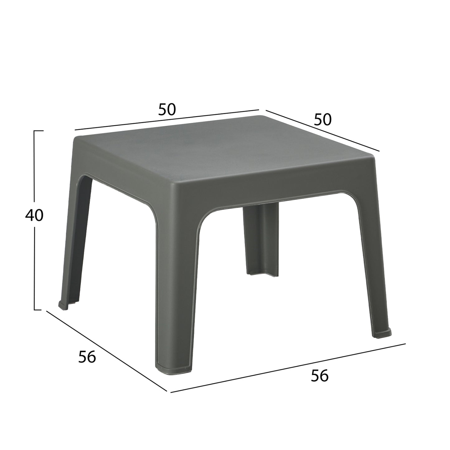3pcs Set Polypropylene Sleek Hm21267.05 Coffee Table & 2 Armchairs - Dark Olive Green