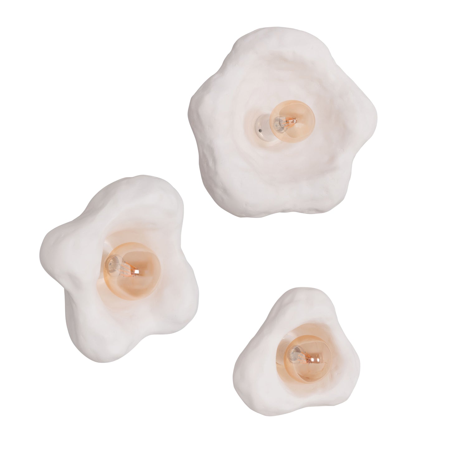 Set 3pcs Wall Sconces Luxon Hm10725.01 Fiber Cement In White [s-m-l]