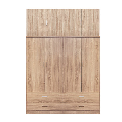 Set 4 Pieces Wardrobe 4 Pieces With Loft And 4 Drawers Sonama 160x42x241 Hm11352.02