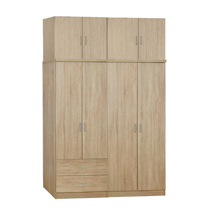 Set 4 Pieces Wardrobe Four-leaf With Loft Sonama 160x42x241 Hm11355.02