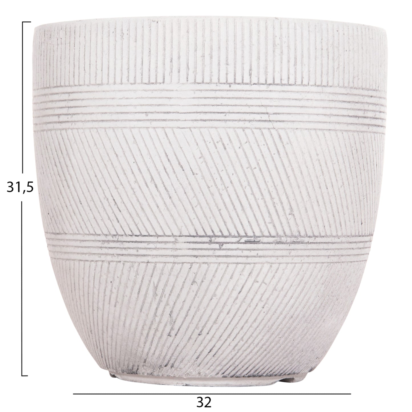 Garden Planters Round Set 4pcs Series Gardener Hm4719 Fiberclay--in Cement Color Φ44x43hcm.