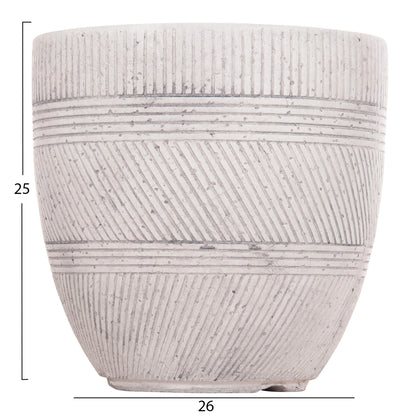Garden Planters Round Set 4pcs Series Gardener Hm4719 Fiberclay--in Cement Color Φ44x43hcm.