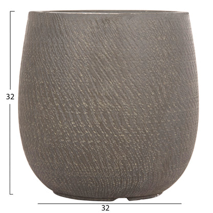 Garden Planters Round Set 4pcs Series Gardener Hm4726 Fiberclay Green Φ52x55hcm.