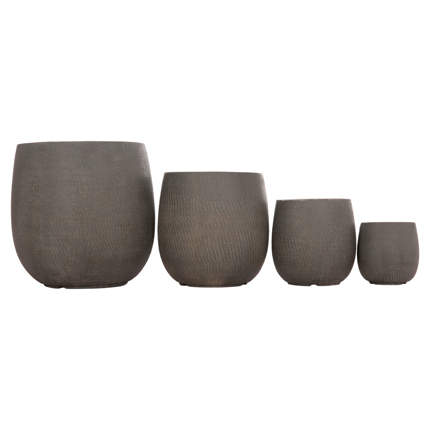 Garden Planters Round Set 4pcs Series Gardener Hm4726 Fiberclay Green Φ52x55hcm.