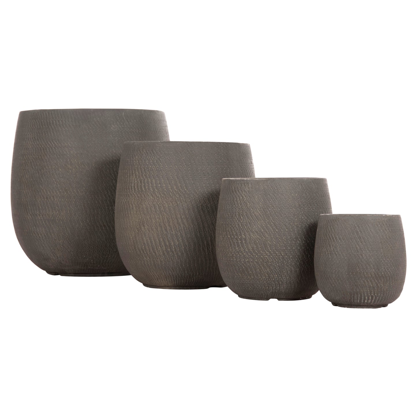 Garden Planters Round Set 4pcs Series Gardener Hm4726 Fiberclay Green Φ52x55hcm.