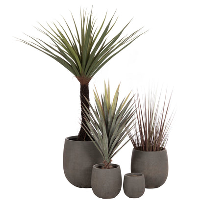 Garden Planters Round Set 4pcs Series Gardener Hm4726 Fiberclay Green Φ52x55hcm.