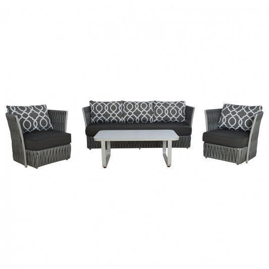 Set 4 Pieces Living Room Aluminum Hm5270.10 With Pillows