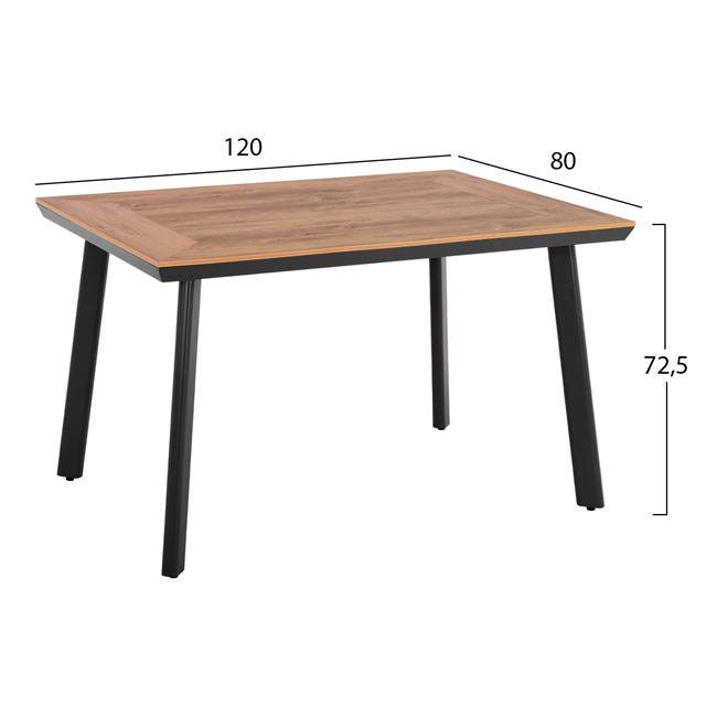Set 5 Pieces Miller Aluminum & Polywood With Table 120x80x72.5 Grey Hm10503.10