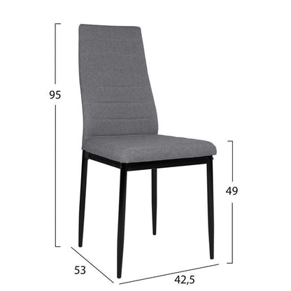 Set 5 Peices Table Sonama With Black Legs And & Metallic Chairs Lady Hm11009 110x70x76 Cm
